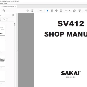 Sakai Roller SV412 Vibrating Roller Shop Manual  -  PDF DOWNLOAD
