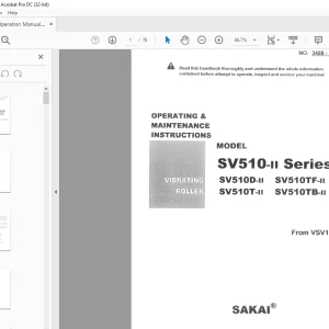 Sakai Soil Roller SV510-II Series SV510D-II SV510TF-II SV510T-II SV510TB-II Operator Manual