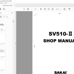 Sakai Soil Roller SV510-II Shop Manual PDF