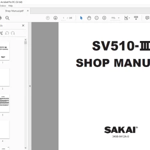 Sakai Soil Roller SV510-III Vibrating Roller SHOP Manual