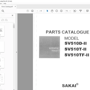 Sakai Soil Roller SV510D-II SV510T-II SV510TF-II Vibrating Roller Parts Manual
