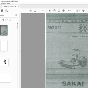 Sakai Soil Roller SV91 SV91A Vibrating Roller Operating Instructions Manual