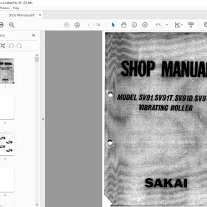 Sakai Soil Roller SV91.SV91T.SV91D.SV91DP Vibrating Roller Shop Manual