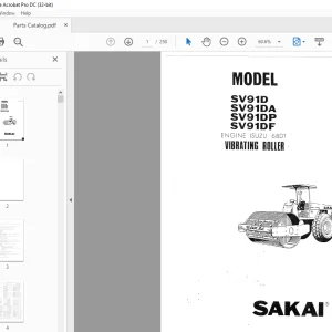 Sakai Soil Roller SV91D SV91DA SV91DP SV91DF Parts Manual