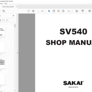 Sakai Soil SV540 Vibrating Roller Shop Manual