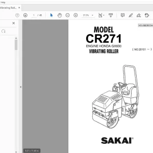 Sakai Vibrating Roller CR271 Engine Honda GX630 Parts Manual PDF