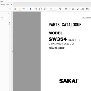 Sakai Vibrating Roller SW354 Engine Kubota Parts Manual - PDF DOWNLOAD