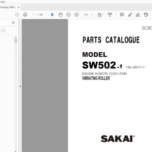 Sakai Vibrating Roller SW502-1 Engine Kubota Parts Manual - PDF DOWNLOAD