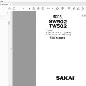 Sakai Vibrating Roller SW502 TW502 Service Manual PDF