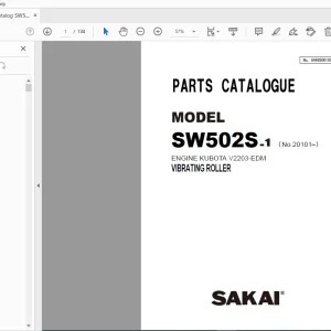 Sakai Vibrating Roller SW502S-1 Engine Kubota Y2203-EDM Parts Manual PDF