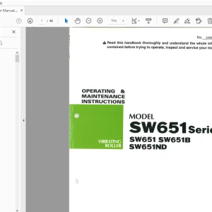 Sakai SW651 SW651B SW651ND Operating & Maintenance Manual PDF