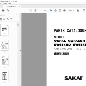 Sakai Vibrating Roller SW654 SW654ND SW654RD SW654B Parts Manual PDF