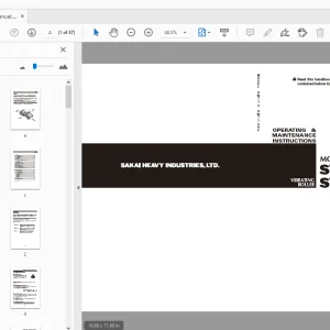 Sakai SW770 SW770HF Operation & Maintenance Manual - PDF