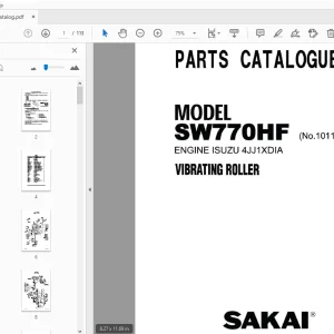 Sakai Vibrating Roller SW770HF Engine Isuzu Parts Manual - PDF