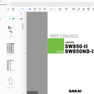 Sakai Vibrating Roller SW850-II SW850ND-II Parts Manual PDF