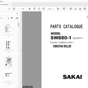Sakai Vibrating Roller SW880-1 Engine Cummins Parts Manual - PDF DOWNLOAD