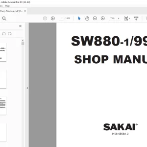 Sakai Vibrating Roller SW880-1 SW990-1 Service Manual - PDF
