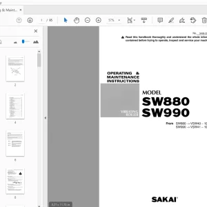 Sakai Vibrating Roller SW880 SW990 Operation & Maintenance Manual - PDF