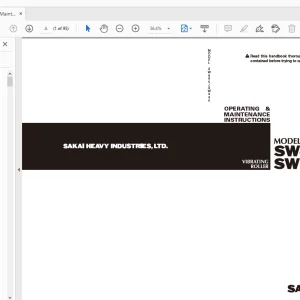 Sakai Vibrating Roller SW880 SW990 Operation & Maintenance Manual PDF