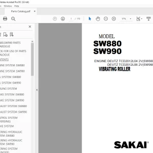 Sakai Vibrating Roller SW880 SW990 Parts Manual - PDF DOWNLOAD