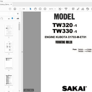 Sakai Vibrating Roller TW320-1 TW330-1 Parts Manual - PDF