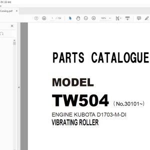 Sakai Vibrating Roller TW504 Parts Manual - PDF DOWNLOAD