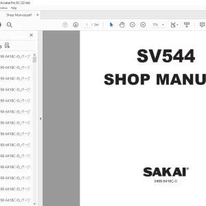 Sakai soil Roller SV544 Shop Manual - PDF DOWNLOAD