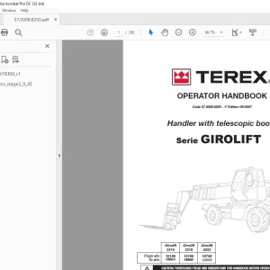 Terex Girolift Handler With Telescopic Boom Operator Manual PDF