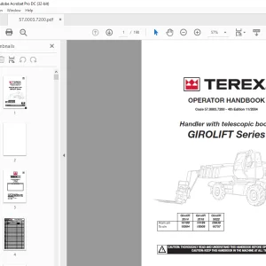 Terex Girolift Series Handler With Telescopic Boom Operator's Manual  PDF