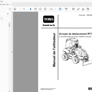 Toro Groupe de déplacement RT1200 Manuel de l'utilisateur PDF