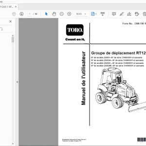 Toro Groupe de déplacement RT1200 Manuel de l'utilisateur PDF