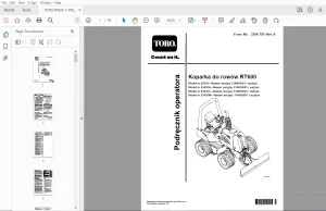 Toro Koparka do rowów RT600 Podrecznik operatora 314000001 and up PDF