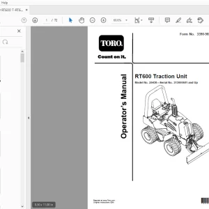 Toro RT600 Traction Unit Operator's Manual 313000501 and Up PDF