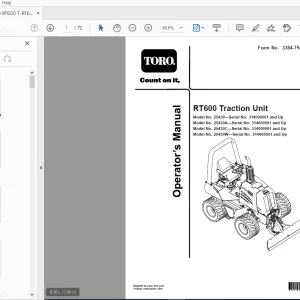 Toro RT600 Traction Unit Operator's Manual 314000001 and Up PDF