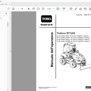 Toro Trattore RT1200 Manuale dell'operatore PDF