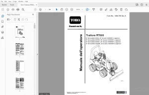 Toro Trattore RT600 Manuale dell'operatore 314000001 and up PDF