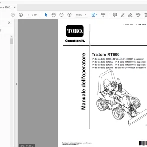Toro Trattore RT600 Manuale dell'operatore 314000001 and up PDF