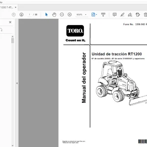 Toro Unidad de tracción RT1200 Manual del operador PDF