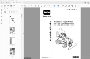 Toro Unidade de Tração RT600 Manual do utilizador 314000001 and up PDF