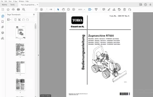 Toro Zugmaschine RT600 Bedienungsanleitung 314000001 and up PDF