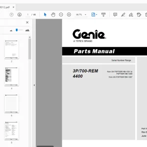 Genie 3P/700-REM 4400 Parts Manual 57.0701.9012 - PDF DOWNLOAD