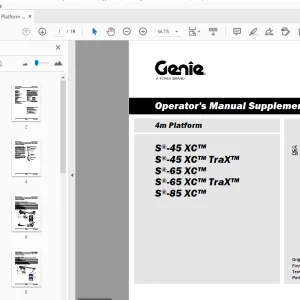 Genie S-45 XC S-45 XC TraX S-65 XC S-65 XC TraX S-85 XC Operator's Manual - PDF