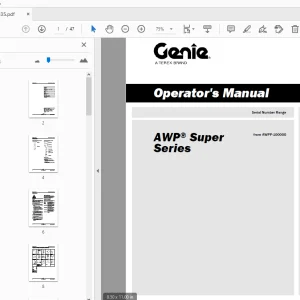 Genie AWP Super Series Operator's Manual 1298035 - PDF DOWNLOAD