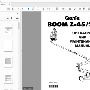 Genie Boom Z-45/22 Operating & Maintenance Manual 139543 - PDF DOWNLOAD