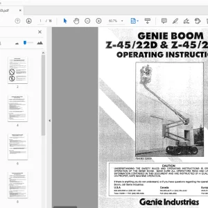 Genie Boom Z-45/22D & Z-45/22DRT Operating Instructions Manual - PDF
