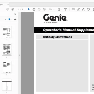 Genie Cribbing Instructions Supplement Operator's Manual 82943 - PDF