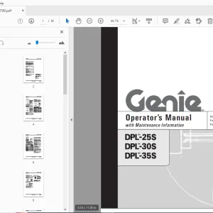 Genie DPL-25S DPL-30S DPL-35S Operator's Manual 82799 - PDF DOWNLOAD