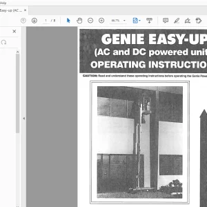 Genie Easy-up (AC & DC Powered Units) Operating Instructions Manual - PDF