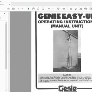 Genie Easy-up Operating Instructions Manual 20961 - PDF DOWNLOAD