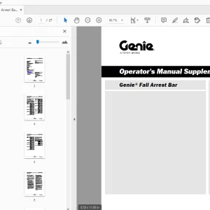 Genie Fall Arrest Bar Operator's Manual (Supplement) 1256390 PDF